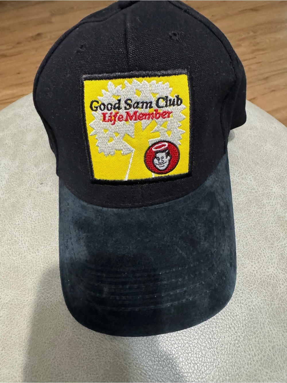 Good Sam Club Life Member Hat Cap One Size Mens Strap Back Suede Black cap